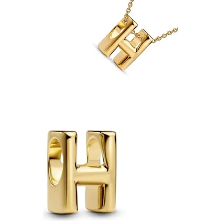 WEIMU Buchstaben Charms Gold H, 925 Sterling Silber Anhänger für Armbänder und Halsketten, kompatibel mit europäischen Designs, hypoallergen – Bild 1