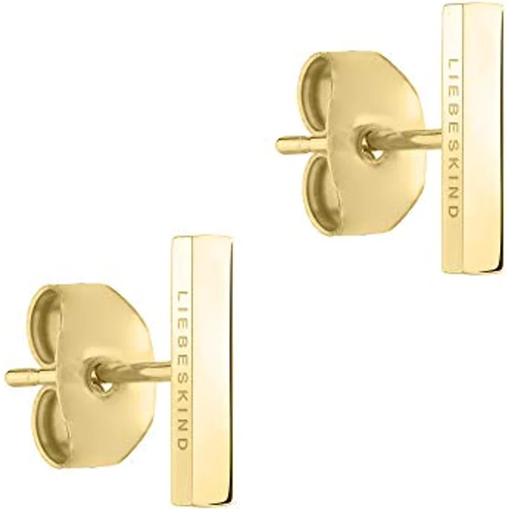 Liebeskind Berlin Ohrstecker, Zeitloser Edelstahl-Schmuck in Gold, 1 cm mit Steckverschluss – Bild 1