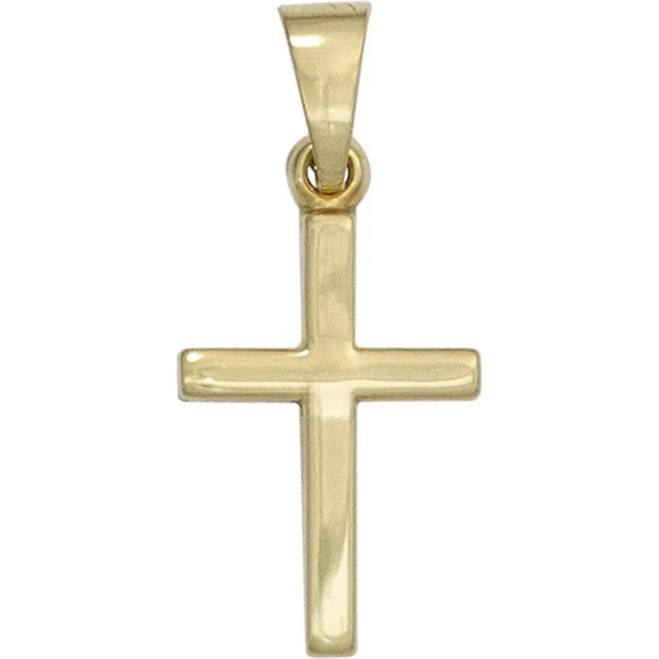 JOBO Kreuzanhänger, 333 Gold, 17,2 mm hoch, 10 mm breit, Kettenanhänger aus Gelbgold