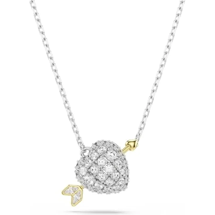 Swarovski Idyllia Herz-Anhänger, rhodiniert mit Swarovski Zirconia, Metallmix, Weiß