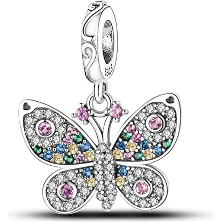 Pandach Damen Charm Anhänger 925 Sterling Silber, Zirkonia Charms Beads für Armband und Halskette, kompatibel mit Europäischen Armbändern – Bild 1