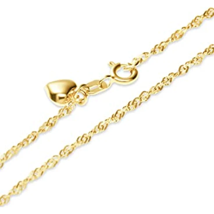 FAVS Armband 88442938, 375er Gelbgold Singapur-Kette mit Herzchen-Detail – Bild 2