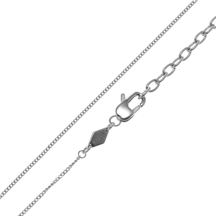 Fossil Herrenhalskette Dog Tag, Edelstahl mit Karabinerverschluss, Silber und Schwarz, 558,8 mm Länge – Bild 5