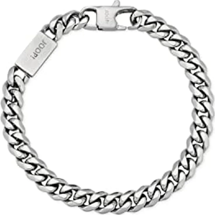 JOOP! Herren Armband Edelstahl, 21 cm, Silber, mit Karabinerverschluss, in Schmuck Geschenk Box, 2026989