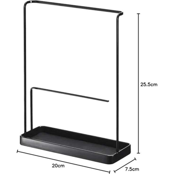 Yamazaki 6988 TOWER Accessoire- und Sonnenbrillenständer, schwarz, aus Stahl, minimalistisch, 20 x 7.5 x 25.5 cm – Bild 2