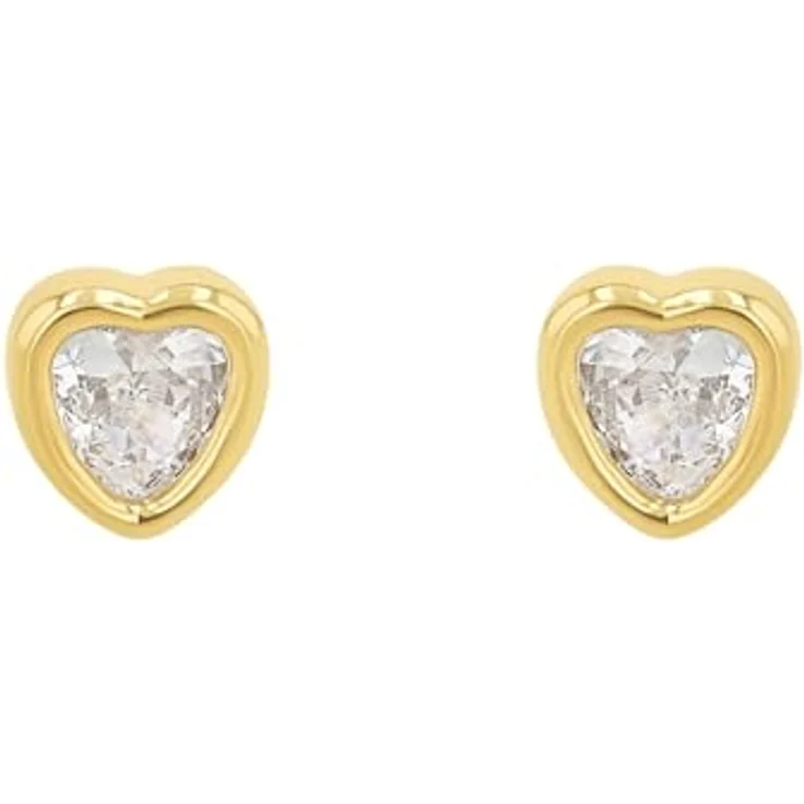 Amor Ohrstecker Herz, Damen Ohrschmuck mit Zirkonia synth., 0,6 cm, Gold, in Schmuck Geschenk Box, 2013413 – Bild 2