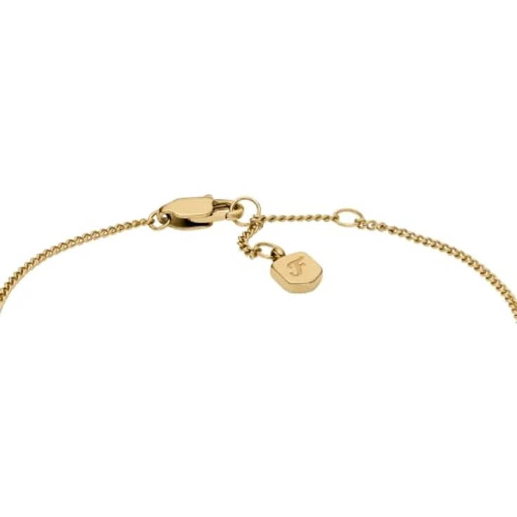 Fossil Sadie Damen Armband aus goldfarbenem Edelstahl, Poliertes Finish mit Karabinerverschluss, 16,5 cm + 2,5 cm Verlängerung – Bild 4