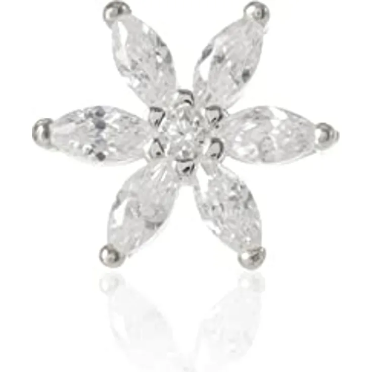 THOMAS SABO Single-Ohrstecker Blume mit Zirkonia (synth), funkelnder Ohrschmuck für den Ear Candy Look