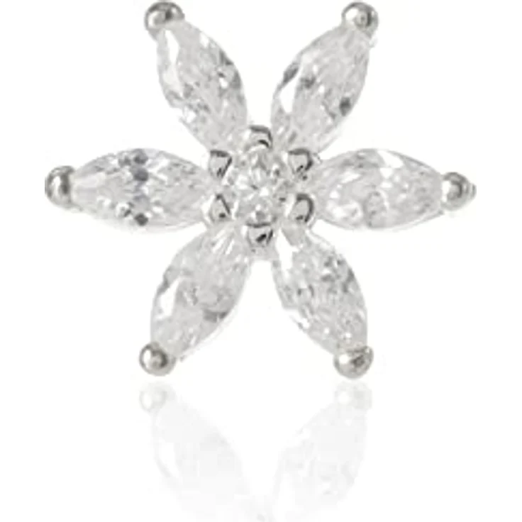 THOMAS SABO Single-Ohrstecker Blume mit Zirkonia (synth), funkelnder Ohrschmuck für den Ear Candy Look – Bild 1