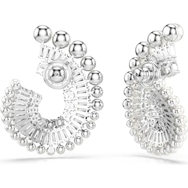 Swarovski Ariana Grande x Swarovski Drop-Ohrhänger, Kristallperle, verschiedene Schliffe, Weiß, rhodiniert – Bild 4