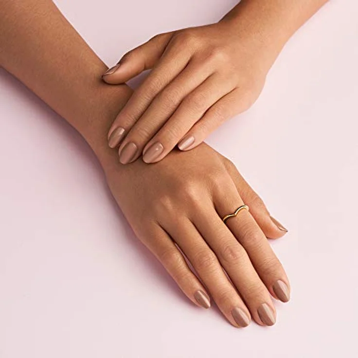 PANDORA Polierter Wishbone-Ring, 14 Karat vergoldete Metalllegierung mit Zirkonia, Größe 56, kombinierbar aus der Timeless Kollektion – Bild 5
