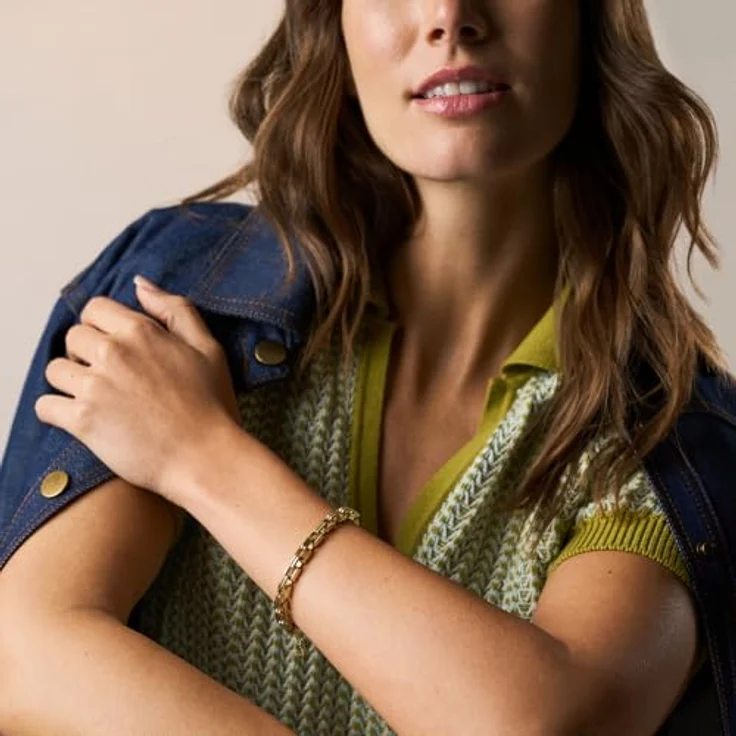 Fossil Raquel Damen Edelstahl Armband, goldfarbig, 190 mm, Karabinerverschluss – Bild 2