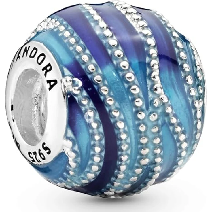 PANDORA Charm "Blaue Wirbel", Silber mit blauer Emaille, inspirieert von frischem Wasser, 797012ENMX – Bild 2