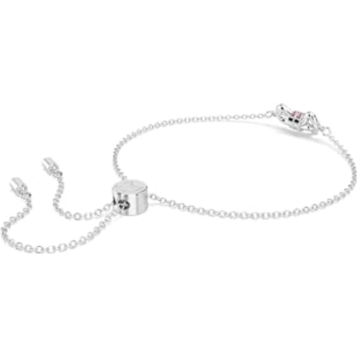 Swarovski Lifelong Bow Armband, rosa Schleife mit rhodinierter Kette und Kristallpavé – Bild 5
