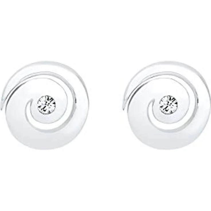 Elli Ohrringe Damen Ohrstecker Spirale mit Kristallen, 925 Sterling Silber, handgefertigt und anlaufgeschützt – Bild 2