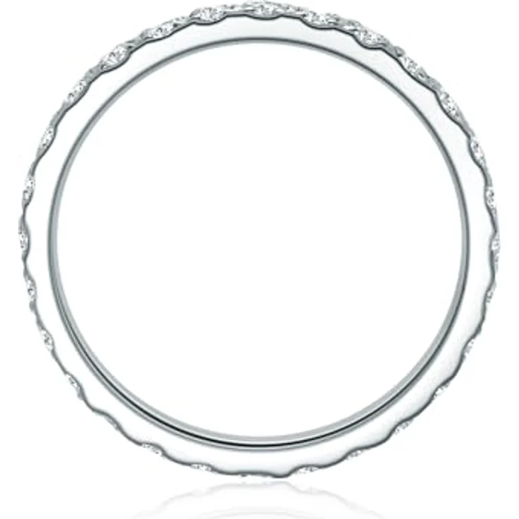 Trilani Damen Memoirering Sterling Silber mit Zirkonia, weiß, Brillantschliff, ideal als Verlobungsring oder Antragsring, inklusive Schmuckverpackung – Bild 3