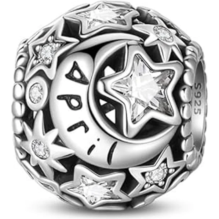 Pandach Damen Charm Anhänger Geburtsstein, 925 Sterling Silber, 12 Farben, kompatibel mit Pandora Armband und Halskette – Bild 1