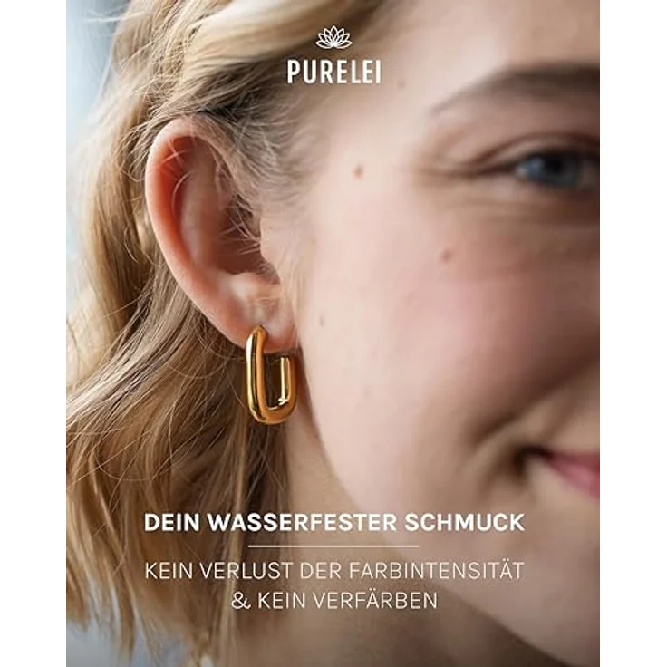 Purelei Hula Ohrringe, Wasserfeste Edelstahl Creolen in Gold, 20 mm, perfekt für Layering-Looks, Geschenk für Frauen – Bild 5