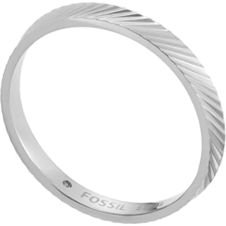 Fossil Damen-Edelstahlband Ringe, Größe 6, aus Edelstahl in Wolkensilber, poliert – Bild 3