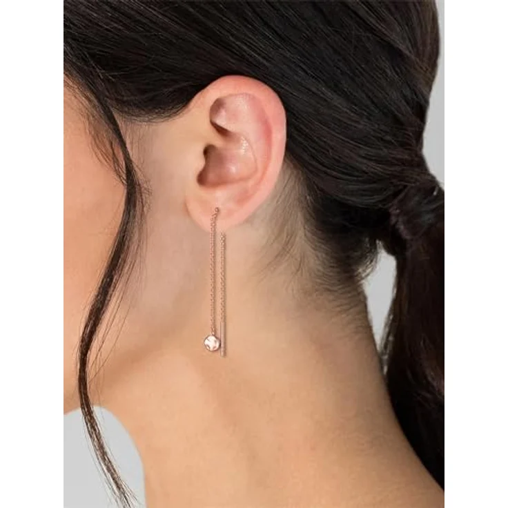 Glanzstücke München Damen Ohrhänger 925/- Sterling Silber, rosévergoldet, 14 Karat Durchzieher mit Stab, 9,2 mm Länge – Bild 3