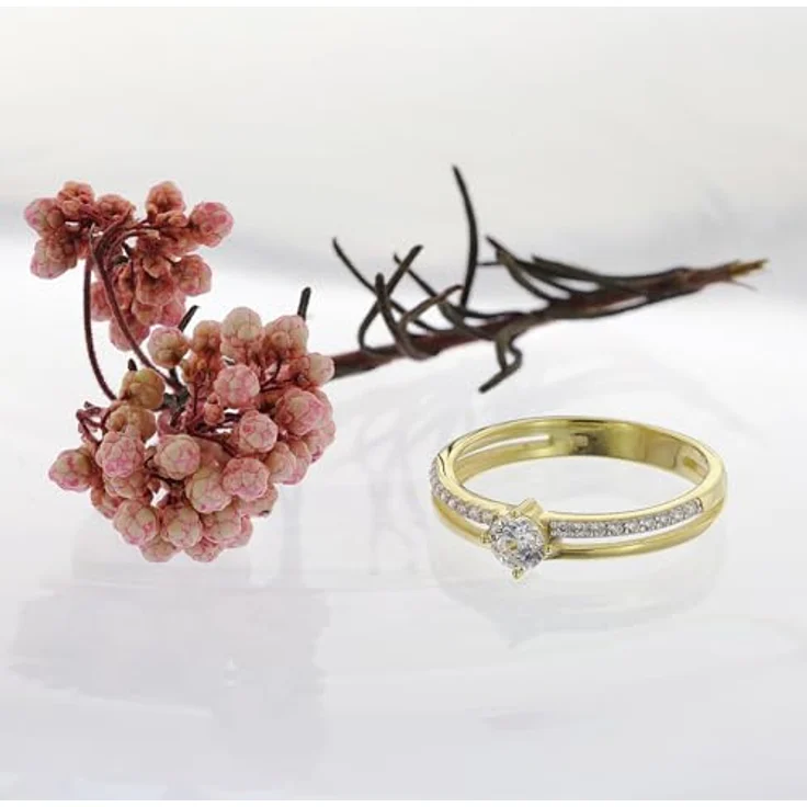 GLIZZ Damenring Gold 333/8K mit Zirkonia, elegantes Schmuckstück in Ringgröße 54/17,2, ideal für besondere Anlässe – Bild 2