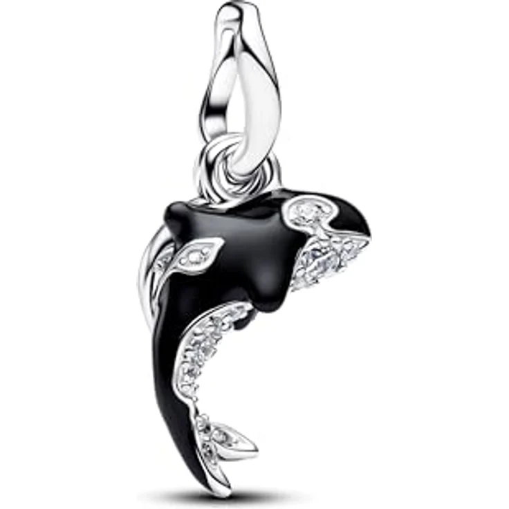 Pandora Charm-Einhänger 794683C01, Orca, Zirkonia, Emaille, Schwarz, 14,7 mm Höhe – Bild 1