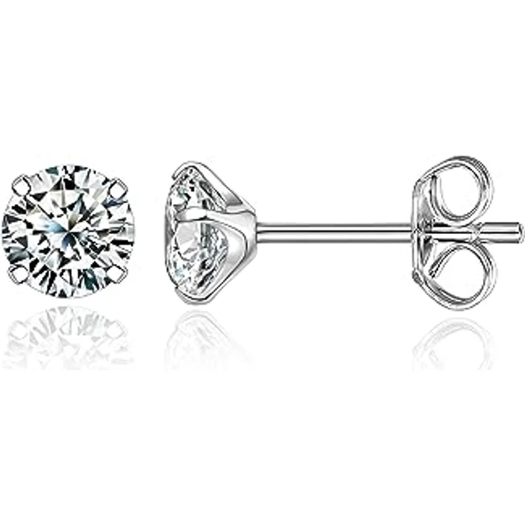 Limerencia G23 Reintitan Ohrringe mit kubischen Zirkonia, hypoallergen, 4mm, für Damen und Mädchen, elegantes Design für jeden Anlass – Bild 1