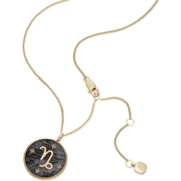 Fossil Damen-Halskette aus Edelstahl oder Sterlingsilber mit Karabinerverschluss, Metallic Schwarz – Bild 4