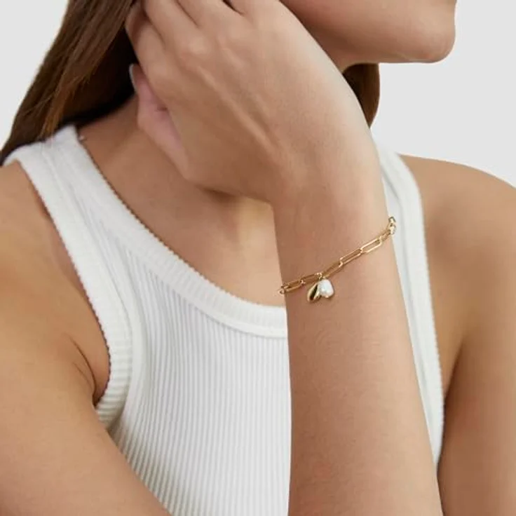 s.Oliver Bracelet - Elegantes Armband aus poliertem Edelstahl - gold - verstellbar bis 21 cm, wasserfest & hautfreundlich – Bild 2