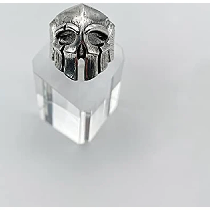 KONFEN Spartan Ring Silber, Verstellbarer Totenkopf Offener Ring aus 925 Sterling Silber, Retro Wikinger Schmuck für Damen und Herren, Ideal als Geschenk für Unisex – Bild 2