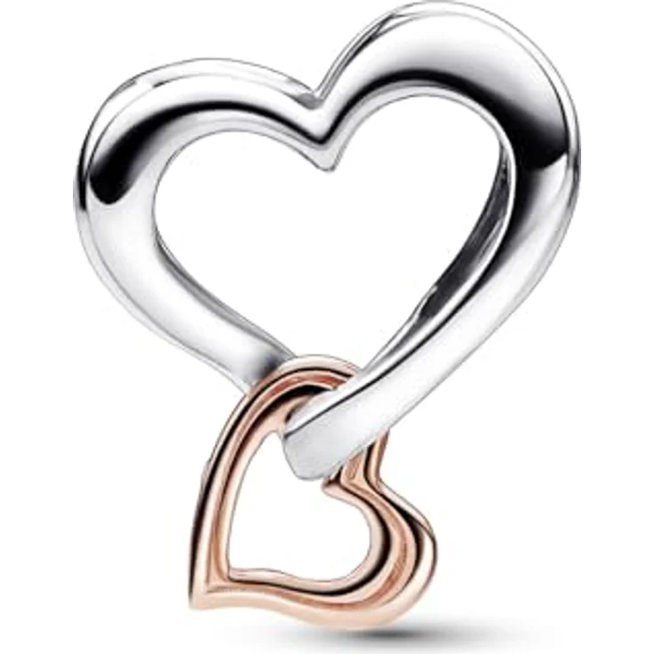 Pandora Charm-Armband Damen Starter-Set mit silbernem Unendlichkeitsherz und roségold plattiertem Herz-Bead, 925 Silber – Bild 3