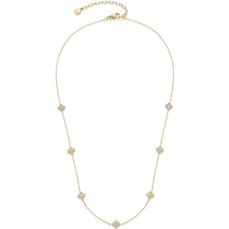 JEWELS BY LEONARDO Halskette Ciao Lisette, goldfarbener Edelstahl mit sieben blütenförmigen Zirkonia-Elementen, 42-47 cm, Geschenk für Frauen, 025744 – Bild 1