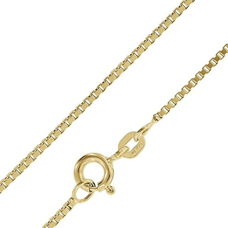 trendor Feine Veneziakette Silber 925 Goldplattiert, filigran mit 0,9 mm Stärke, Damen-Halskette, Made in Germany