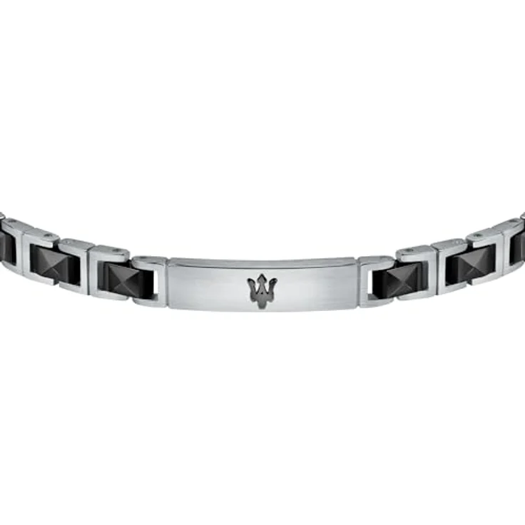 Maserati Jewels Herrenarmband, 22 cm, Edelstahl, Keramik, PVD, Maserati-Blau-Finish, Clipverschluss, Tridente-Symbol – Bild 2