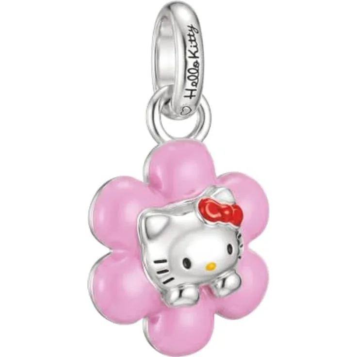 THOMAS SABO Hello Kitty Charm Pinke Blume, Charm im Märchenstil, pink