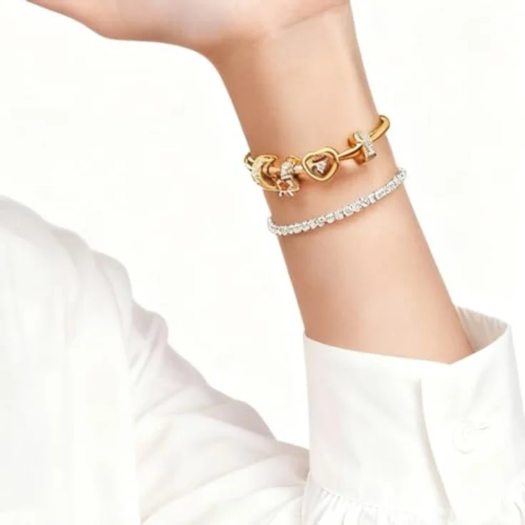 WEIMU Golden Charms 925 Sterling Silber Charm für Armband & Halskette, hypoallergen, geeignet für Pandora & europäische Armbänder – Bild 4