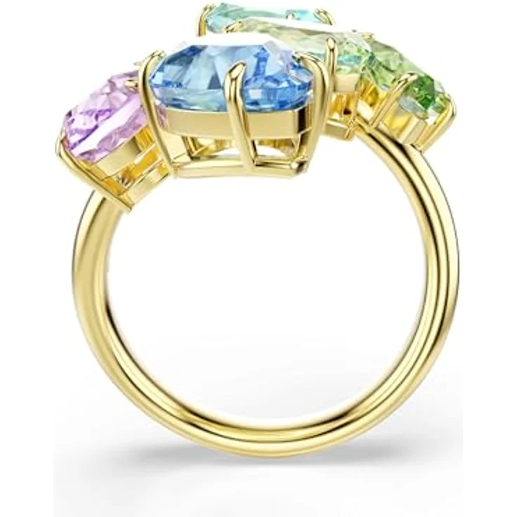 Swarovski Gema Motivring, Cluster-Effekt mit fünf verschiedenen Schliffen, Goldlegierungsschicht – Bild 3