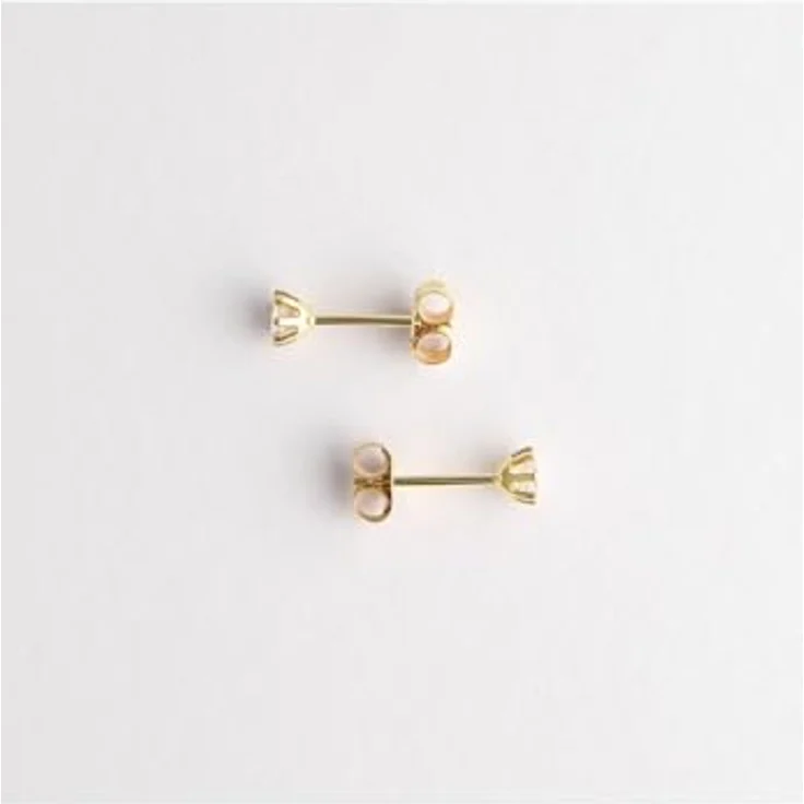 FAVS Damen-Ohrstecker 375er Gelbgold mit 2 Zirkonia, zeitloses Design – Bild 2