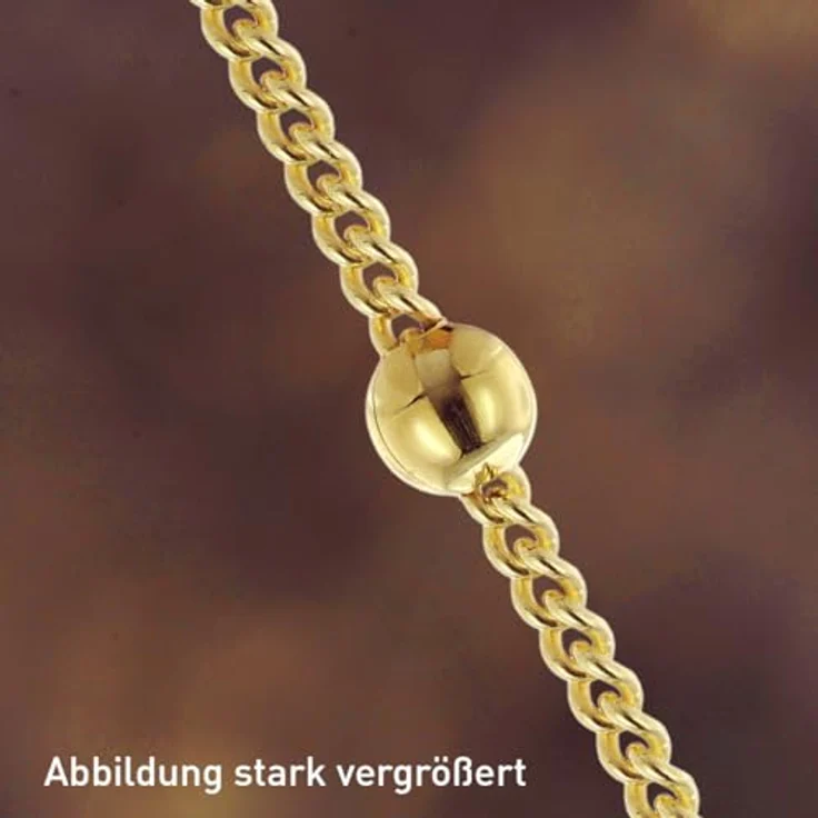 trendor Fußkette 21662, vergoldete Flachpanzerkette aus 925 Silber, 25 cm, mit glänzenden Kügelchen – Bild 2