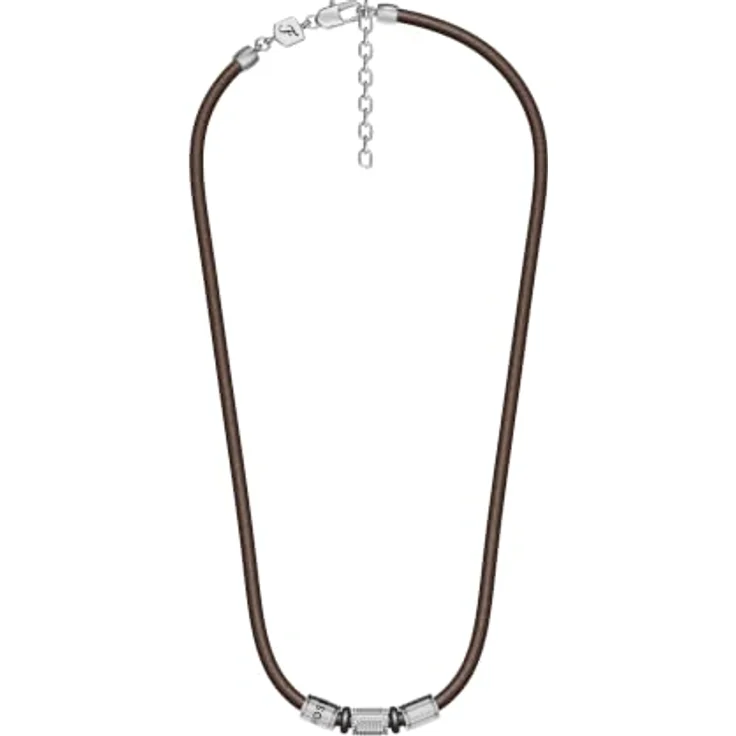 Fossil Machine Herren Braune Halskette, Leder mit Karabinerverschluss, 508 mm Länge – Bild 1