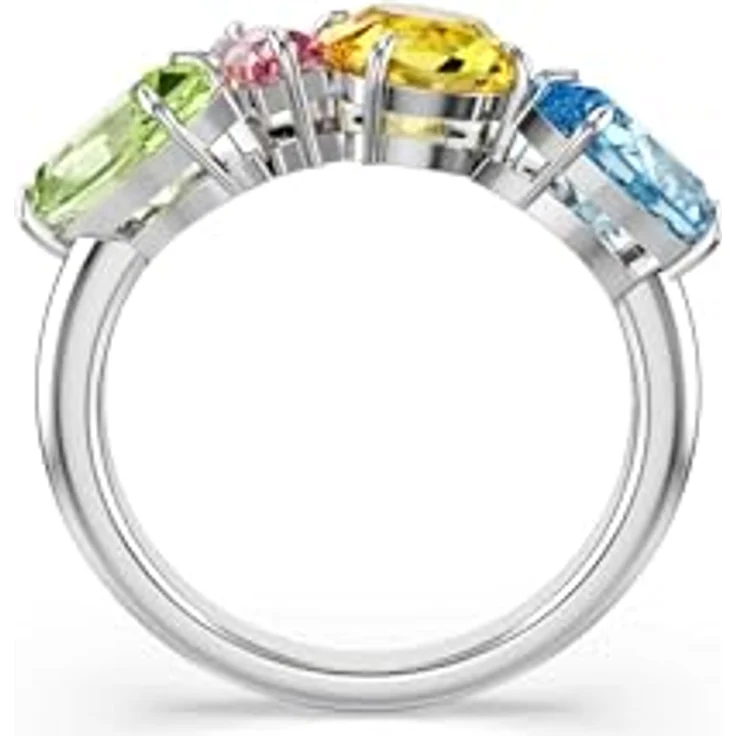 Swarovski Gema Ring, Rhodinierter Damenring mit Mehrfarbigen Kristallen in verschiedenen Schliffen – Bild 4