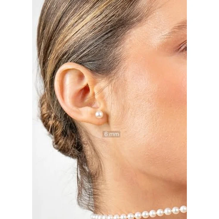 Secret & You Perlenohrringe Damen, Süßwasserzuchtperlen Knopfperle in 10 Größen von 4 mm bis 13 mm, 925 Sterling Silber – Bild 2