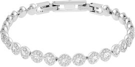 Swarovski Una Angelic Armband, Rund, Weiß, Rhodiniert mit klaren Kristallen und Kristallpavé