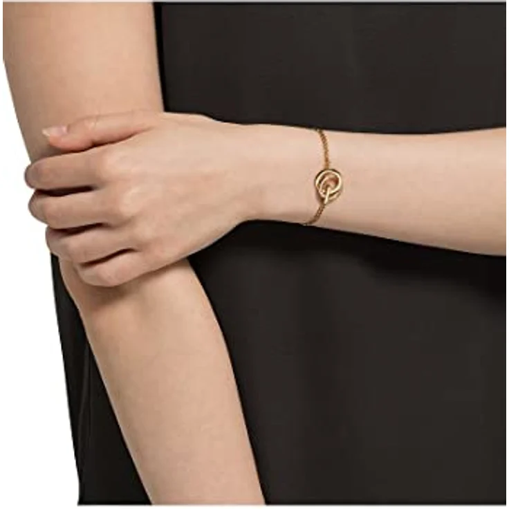 JETTE Damen-Armband 925er Silber mit 30 Zirkonia, Gelbgold, One Size, 17 cm + 3 cm Verlängerung – Bild 3