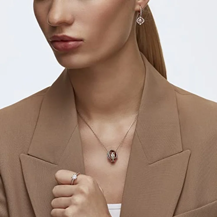 Swarovski Una Ohrringe, Glücksklee, Rosa, mit Roségold-Legierung und Kristallpavé – Bild 5