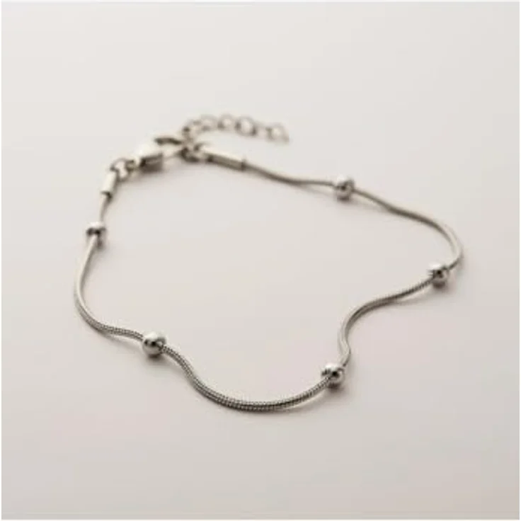 FAVS Herren-Armband Edelstahl, modernes Design mit Kugeldetails und Karabinerverschluss, One Size – Bild 3