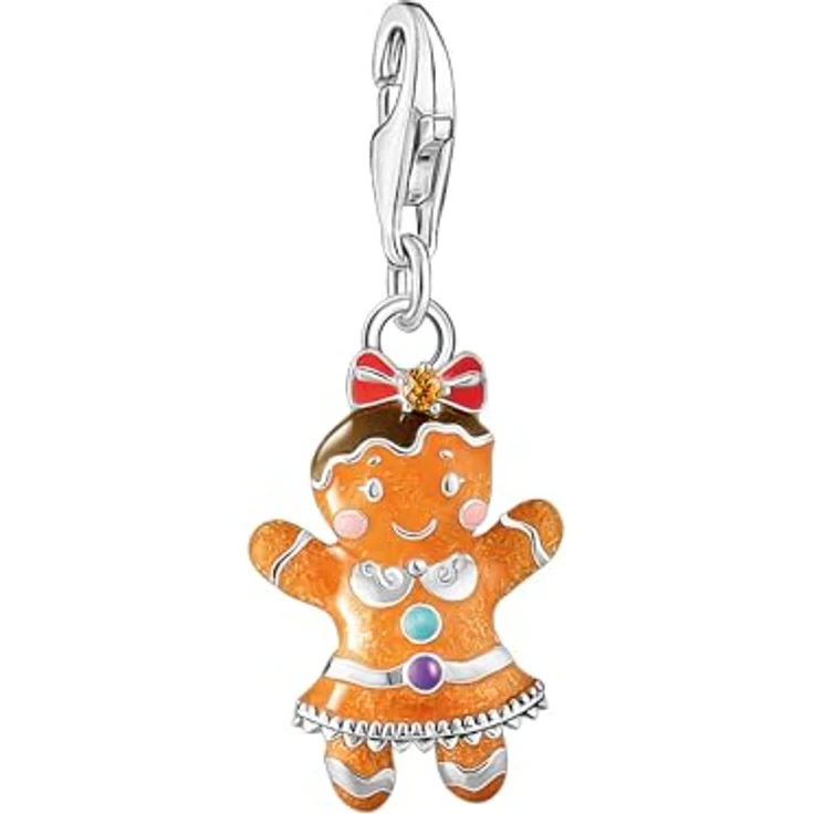 THOMAS SABO Damen Charm Lebkuchen-Mädchen, Recyceltes 925 Silber, Geschwärzt mit Kaltemail, 2200-691-7 – Bild 1