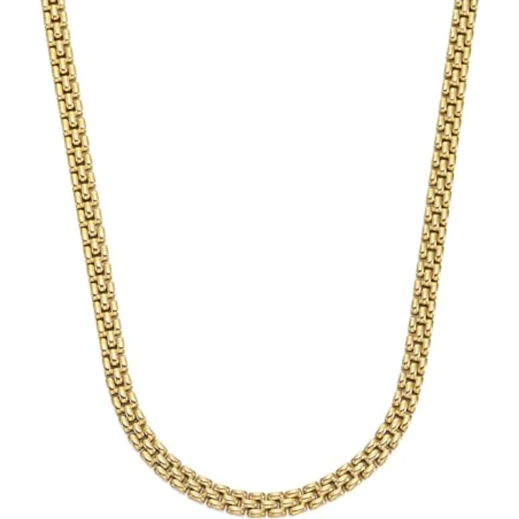 FOSSIL Damen Edelstahlarmband, goldfarben, mit sicherer Faltschließe, 45,7 cm lang, 0,6 cm breit – Bild 3