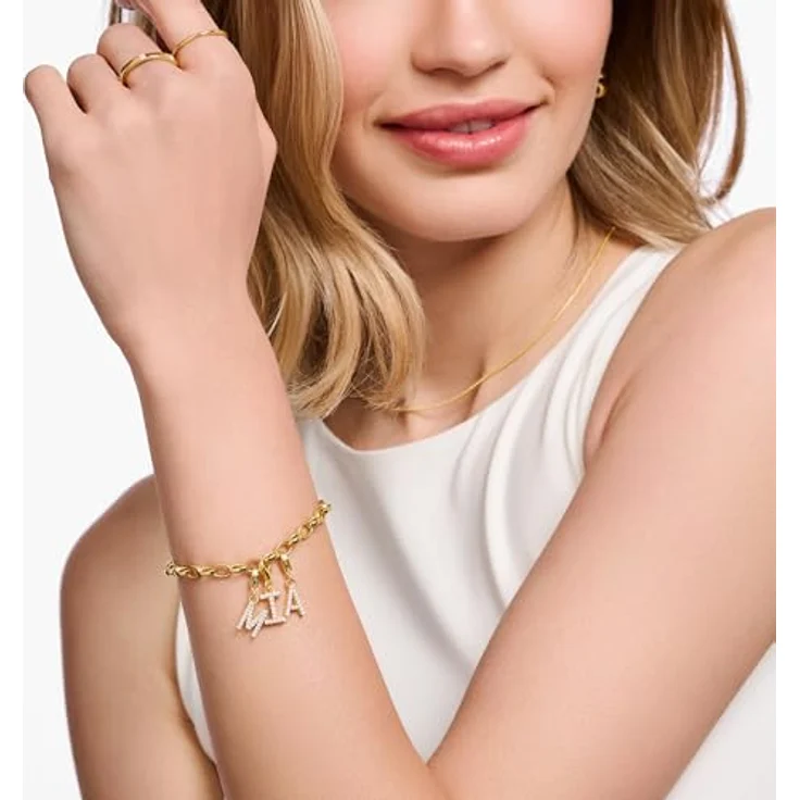 THOMAS SABO Charm-Anhänger Buchstabe I, vergoldet 750 Gelbgold, 925 Sterlingsilber mit weißen Steinen – Bild 2