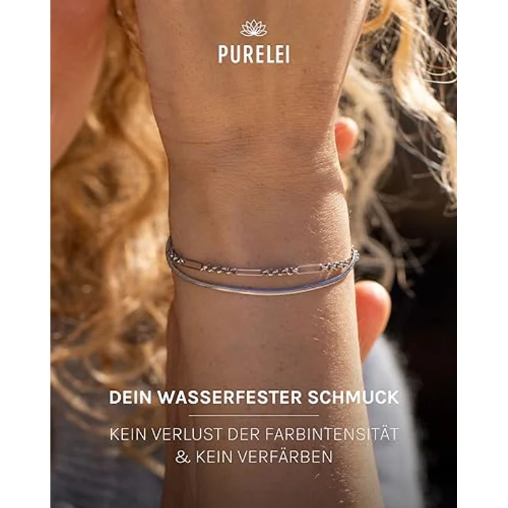Purelei Sleeky Unison Armband Damen, Edelstahl Wasserfest Zweireihig, Verstellbar 16-19 cm, Elegantes Filigranes Schmuckstück für Alltag & Geschenk – Bild 5